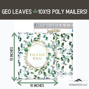25 Pack 10X13 Thank You Leaves Poly Mailers Ship
